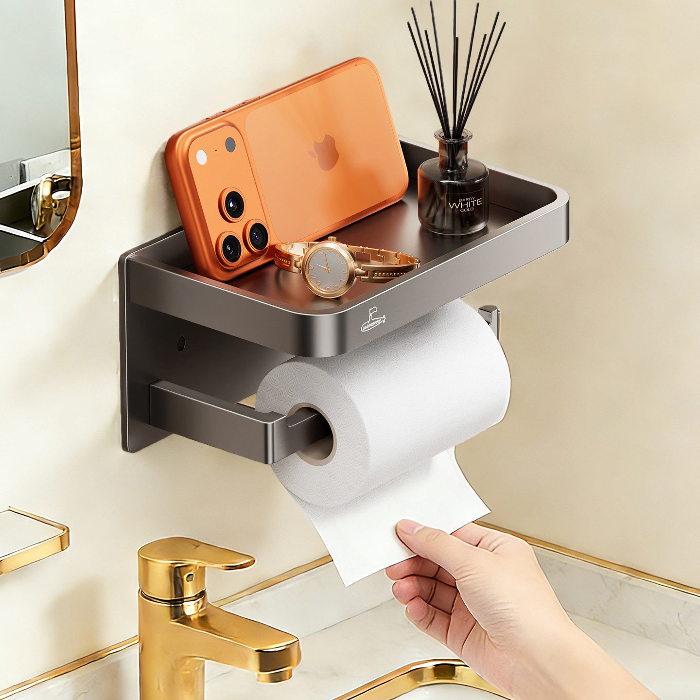 潜水艇卫生间厕纸盒免打孔厕所卷纸擦手纸巾盒挂壁式洗脸巾置物架,家装主材,卫浴置物架,淘宝优惠券,粉丝福利购,淘宝优惠卷