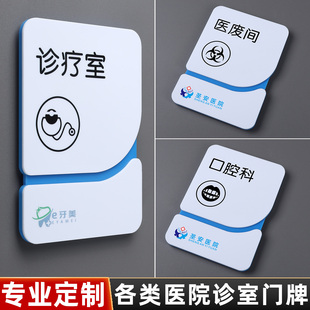 口腔医院诊室门牌牙科眼科诊所标识牌护士站指示牌病房医废间诊疗室科室牌医生办公室门口牌子亚克力标牌定制