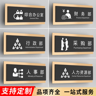 综合办公室亚克力标识牌订做公司财务部人事行政采购部门口自粘标牌总经理室总监室门牌创意科室指示牌定制作