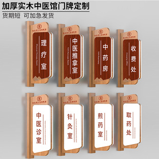 实木诊室科室牌中医诊所可更换式侧挂标识牌推拿理疗针灸煎药室门牌医师办公室门口牌子牙医眼科门诊标牌定制