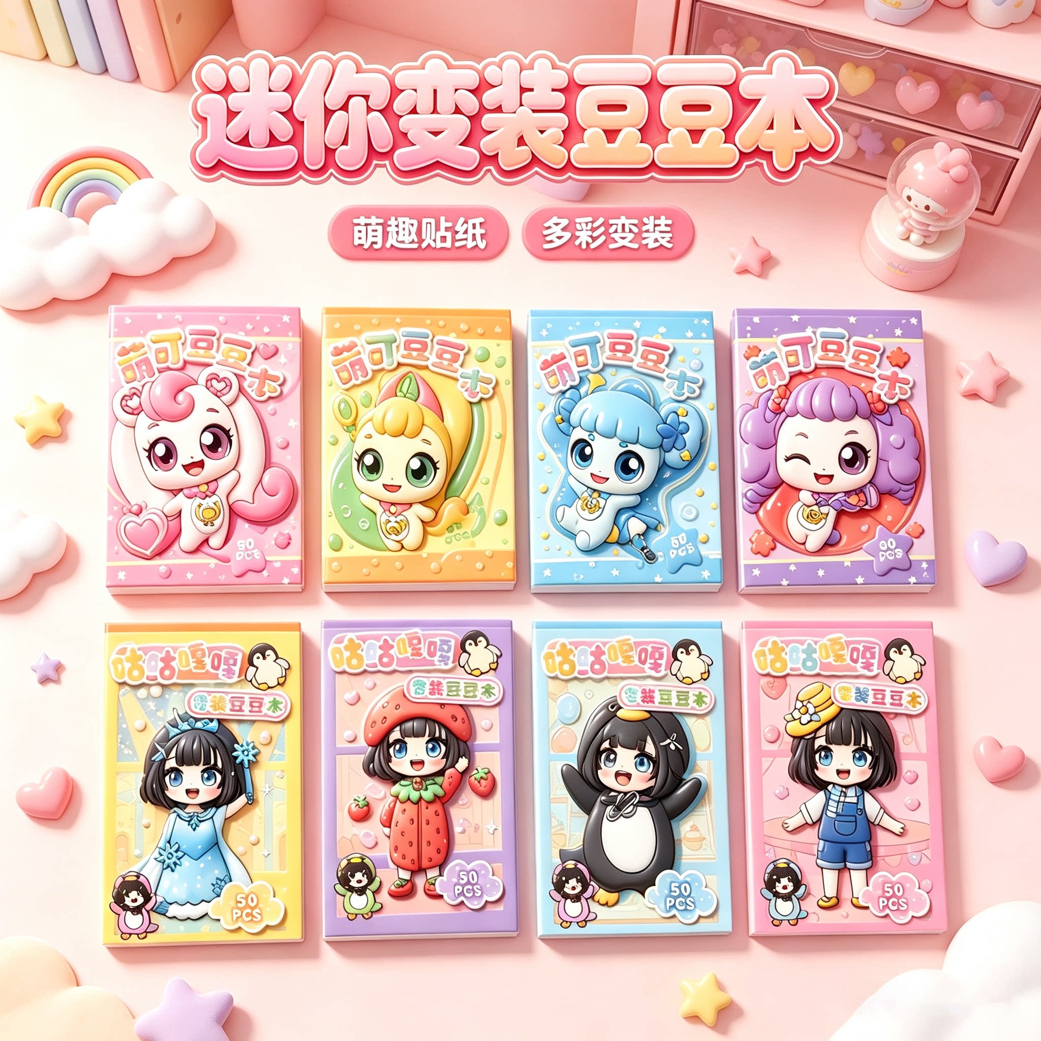 免裁剪咕咕嘎嘎换装豆豆本安静书图片