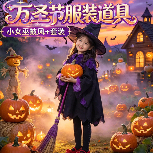 万圣节儿童服装女童装扮衣服披风