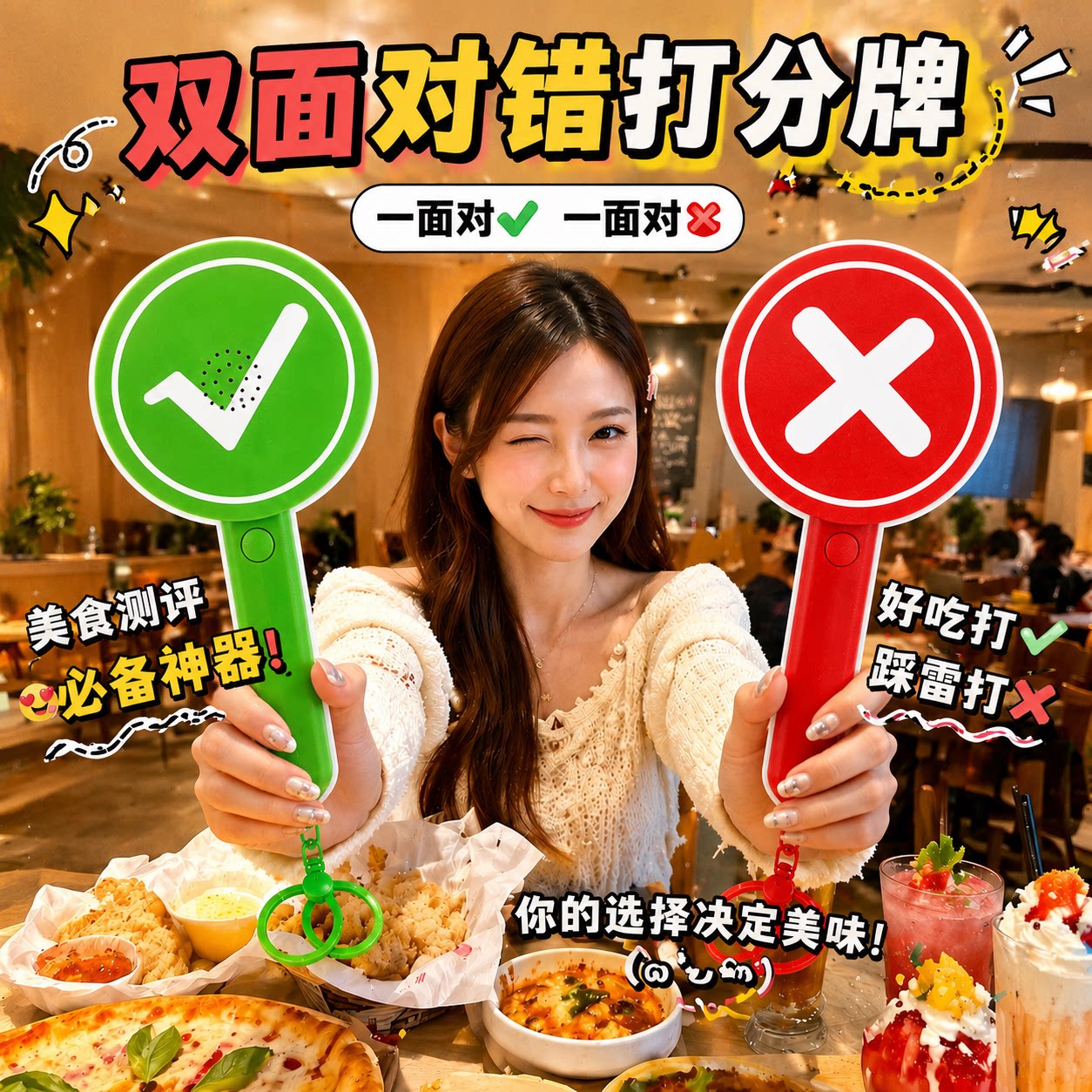 电子发声双面对错举手牌图片
