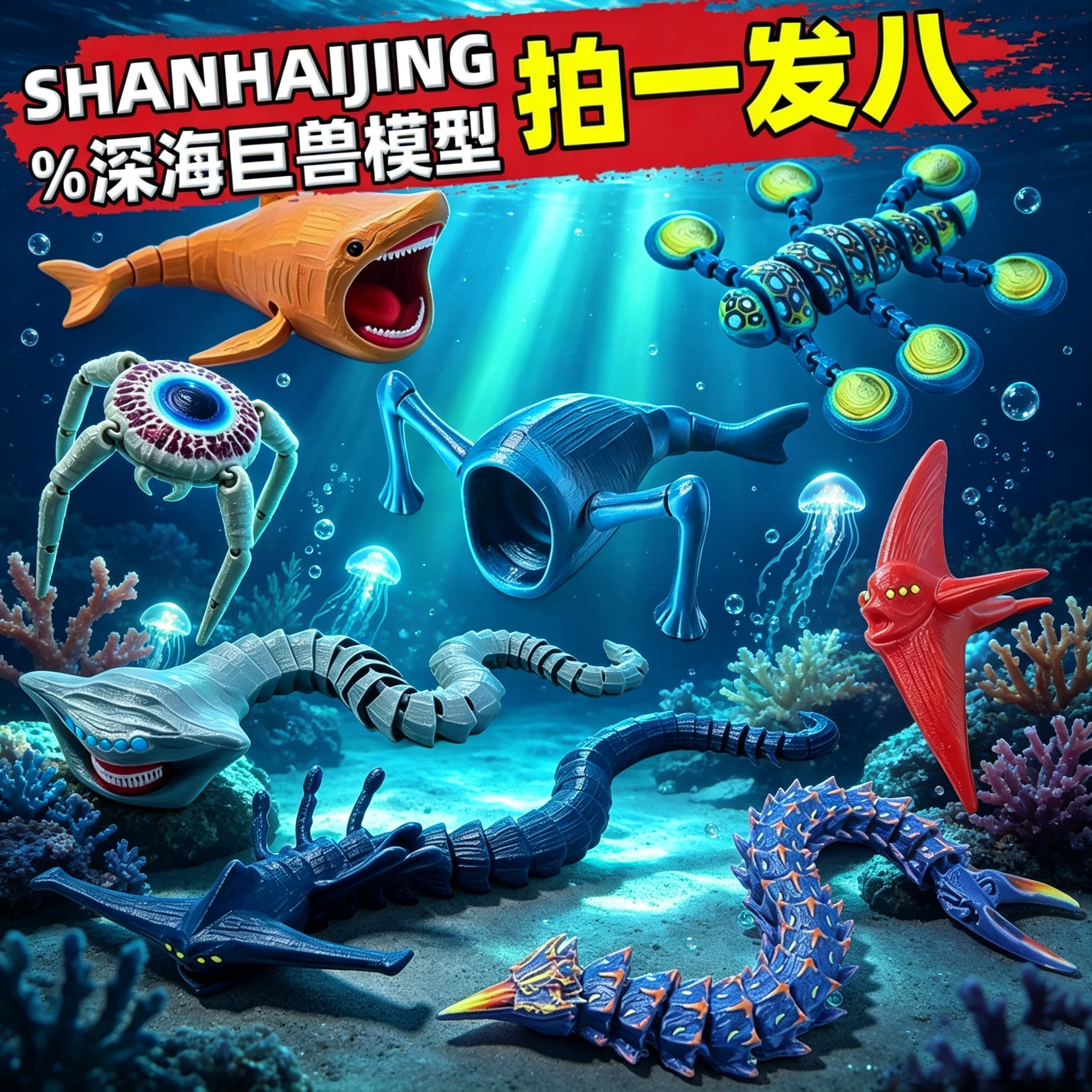 深海巨兽海怪食海者3d打印玩具图片