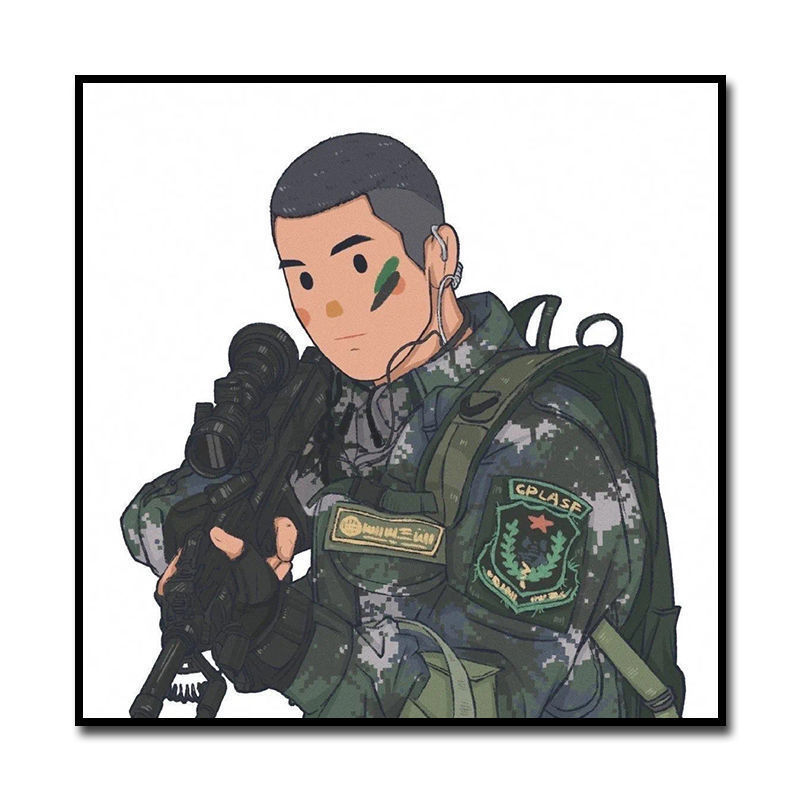 军人医护消防员警察动漫数字油画diy手工填色油彩画房间装饰挂画