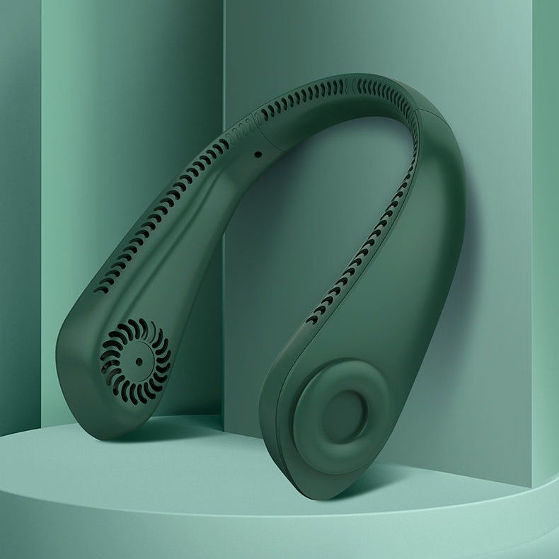 e5000毫安风扇无叶运动挂脖充电小风扇便携懒人跑步..