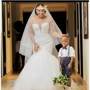 Mermaid Wedding Dress Long Sleeve Custom Made Wedding Gowns