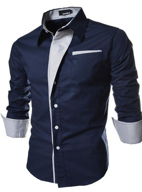 Casual Long-Sleeved Chemise Homme Plaid Camisa Masculina Big