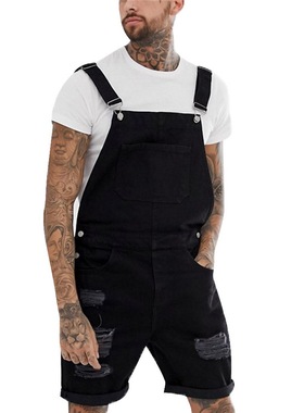 yle Distressed Denim Bib Overalls Mens Casual Suspender Pant