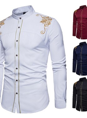 衬衫Mens Formal Shirts Men Long Sleeve Slim Fit Casual Shirt