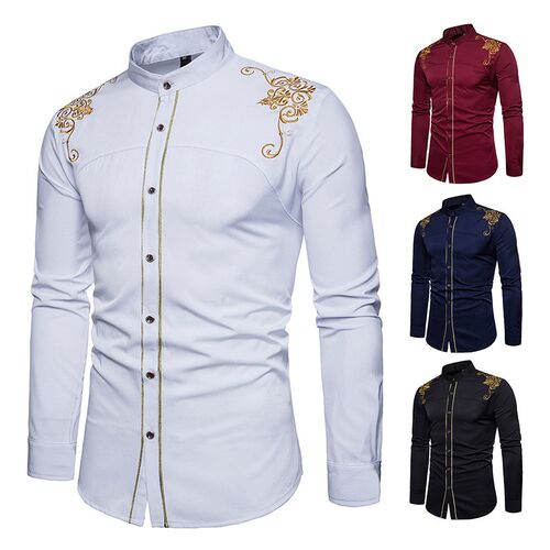 衬衫Mens Formal Shirts Men Long Sleeve Slim Fit Casual Shirt