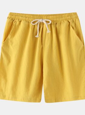 2021 men casual shorts large size solid color elastic pants