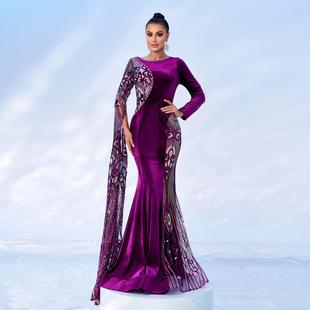 Sequin Prom Party Gown Occasion Dress Formal Evening Neck