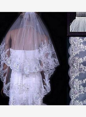 White Wedding Veil Bridal Veil Short Tulle Veils Wedding