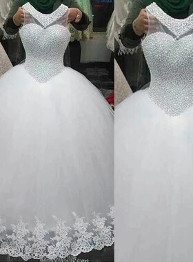 Ball Gown Wedding Dresses Sleeveslss Appliques Bridal Gowns