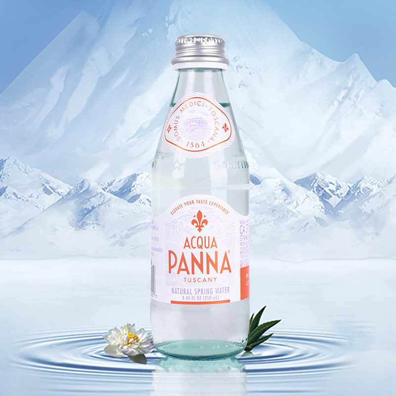 意大利panna普娜饮用水天然进口矿泉水250ml*24玻璃瓶