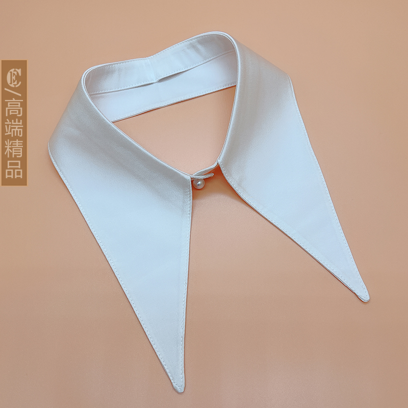 CE休闲缎面衬衫领假领子女百搭