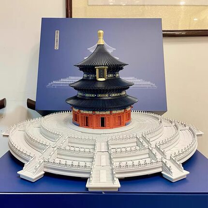 2025新款祈年殿天坛榫卯积木二十级高难度巨大型中国风古建筑拼装