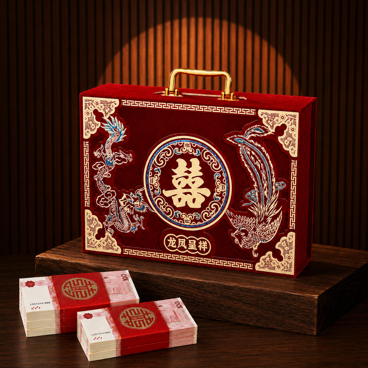 功能拓展强绒布礼金箱图片