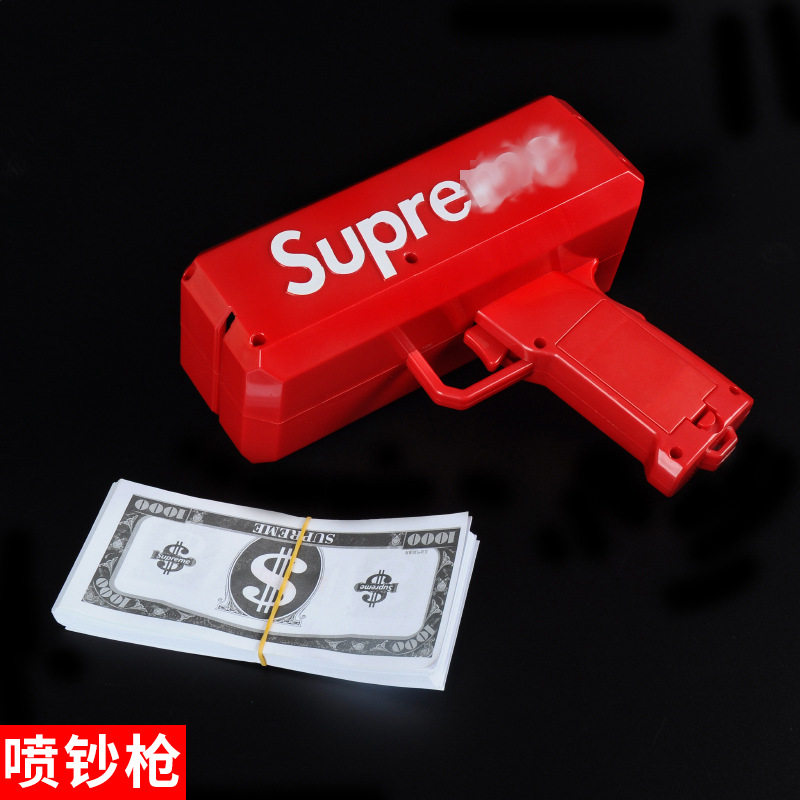抖音同款网红美钞机电动喷钱枪吐钱机创意喷钱机婚礼撒红包雨