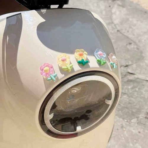 立体花朵卡通电动车贴