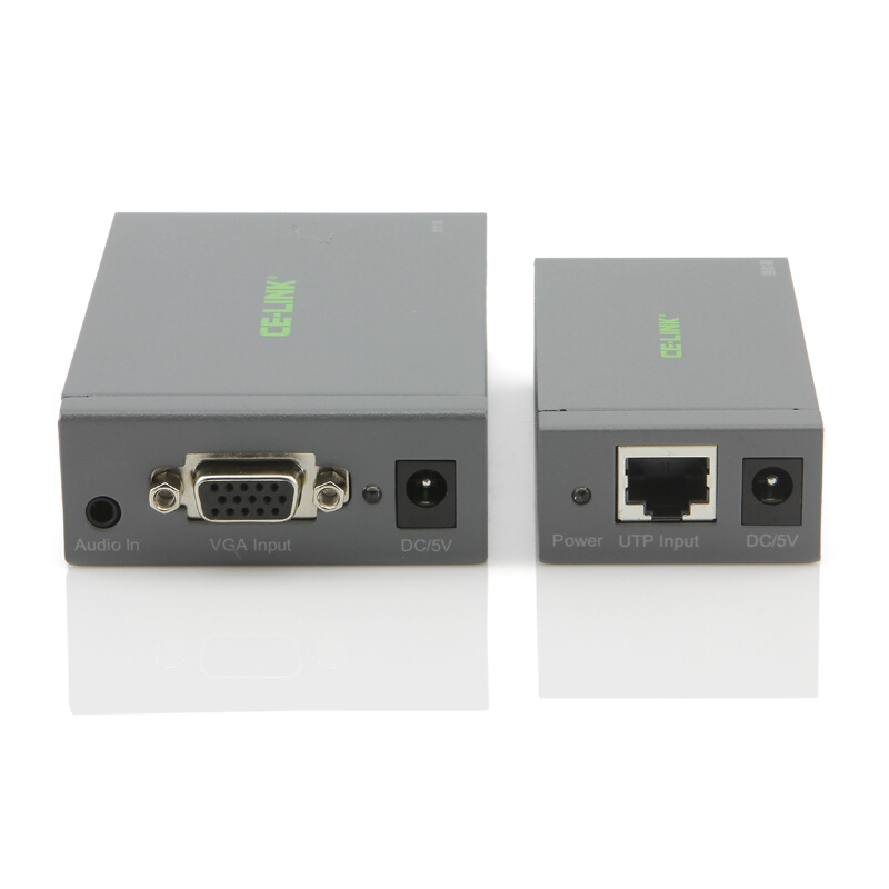 。celink VGA网线延长器300米200音视频放大单网线转ri45网络传输