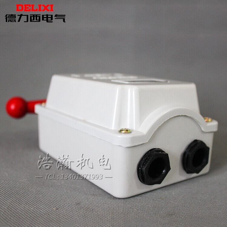 。德力西QS-60A型 倒顺开关防水防雨 马达面机转换开关10KW纯紫