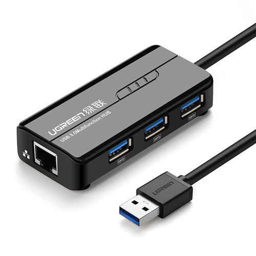 好货。绿联usb外置网卡转换器千兆带3.0hub平板Surface笔记本转网