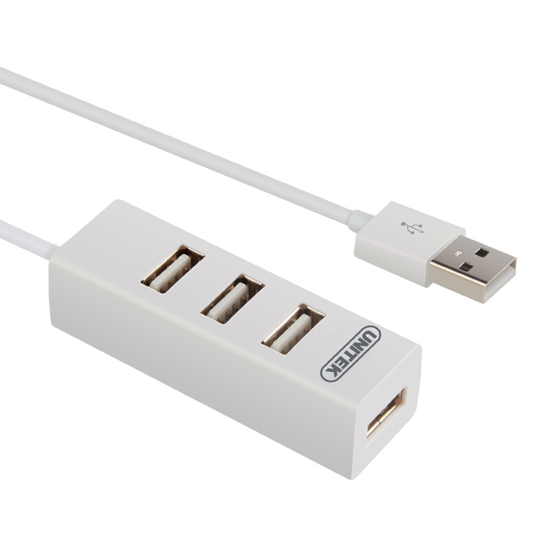 。优越者(UNITEK) JD21D0AWH USB2.0高速扩展4口HUB集线器20CM笔