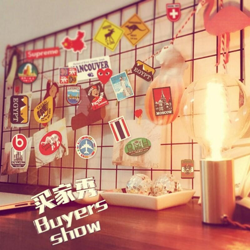 。vaidu日默瓦行李箱贴纸个性潮牌拉杆箱贴防水滑板箱包贴画韩国