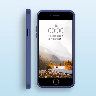 适用苹果8PLUS直边液态防摔手机壳iphone7puls七iP八软硅胶保护套全包超薄软边四角加厚镜头男女新款个性简约