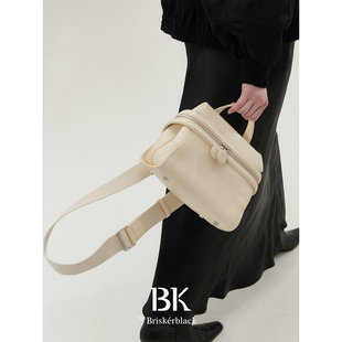 BK彼刻PUPPY飞耳饭盒包头层牛皮手拎单肩斜挎Briskerblack