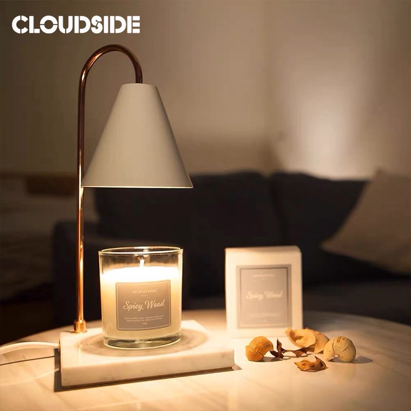 大理石香薰融蜡灯热熔灯暖蜡灯融烛灯床头台灯扩香灯氛围小夜灯