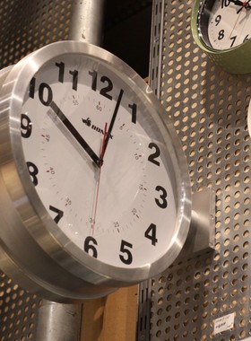 稻谷藏库 DULTON 双面挂钟简约客厅创意钟表可转角度圆形大号车站