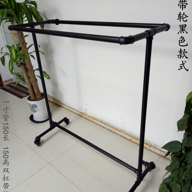 服装展示架龙门复古衣帽单杠双杠夜市落地镀锌水管摆摊晾衣架