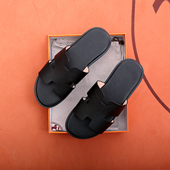 欧洲站真皮h拖鞋 男一字拖时尚 百搭沙滩外穿凉鞋 春夏季 平底韩版 H拖