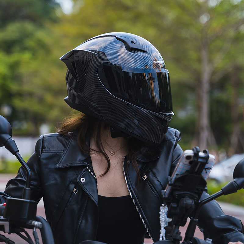 摩托车头盔男女冬季复古机车全盔