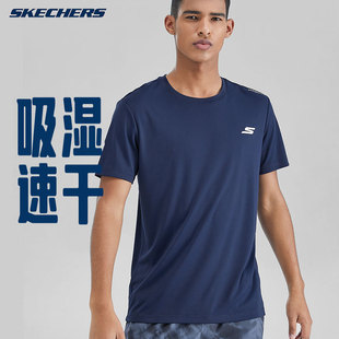 运动跑步训练健身服短袖 新款 速干衣 Skechers斯凯奇速干t恤男夏季