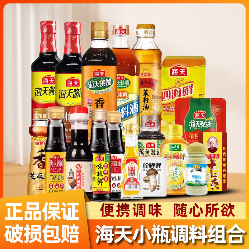 小瓶调料组合厨房常备酱油盐醋蚝油宿舍露营便携装海天全套调味料