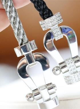 超大号马蹄扣手链精钢绳尼龙绳男