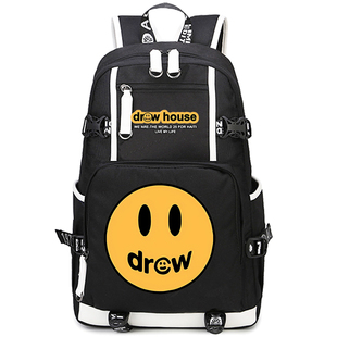 2025drew house笑脸贾斯汀比伯同款学生书包男女青年防水双肩背包