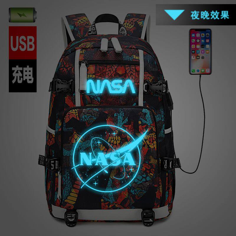 2024龙年NASA美国航空航天局个性时尚街头潮流高中学生书包双肩包