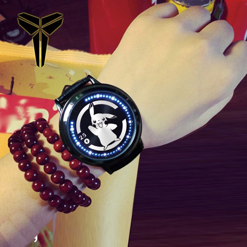 2024口袋妖怪 神奇宝贝动漫皮卡丘周边led触摸屏防水手表男女学生