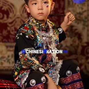 精品苗族儿童服装六一儿节土家族炫酷男童服饰三月三苗族演出服