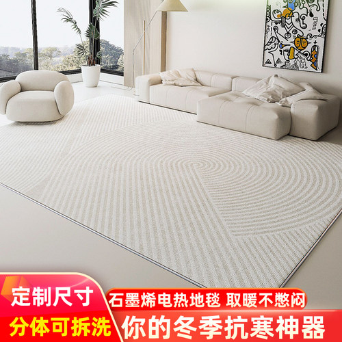 2024可拆洗电热地毯发热地垫加热地毯电热垫家用客厅石墨烯地暖垫