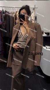 zouping原创设计西装 外套单品高级感潮流休闲大衣外套中长款