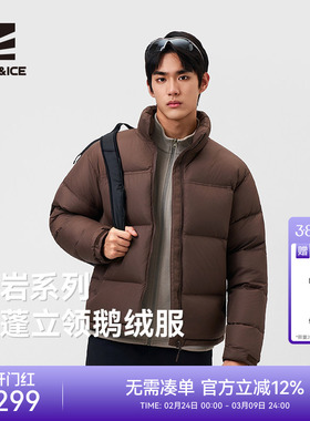 ROCKICE鹅绒服男款立领短款羽绒服800蓬冬季防风保暖外套休闲夹克