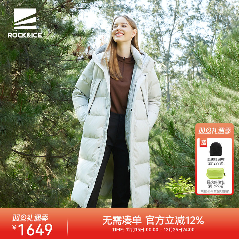 长款羽绒服ROCK&ICE防风保暖