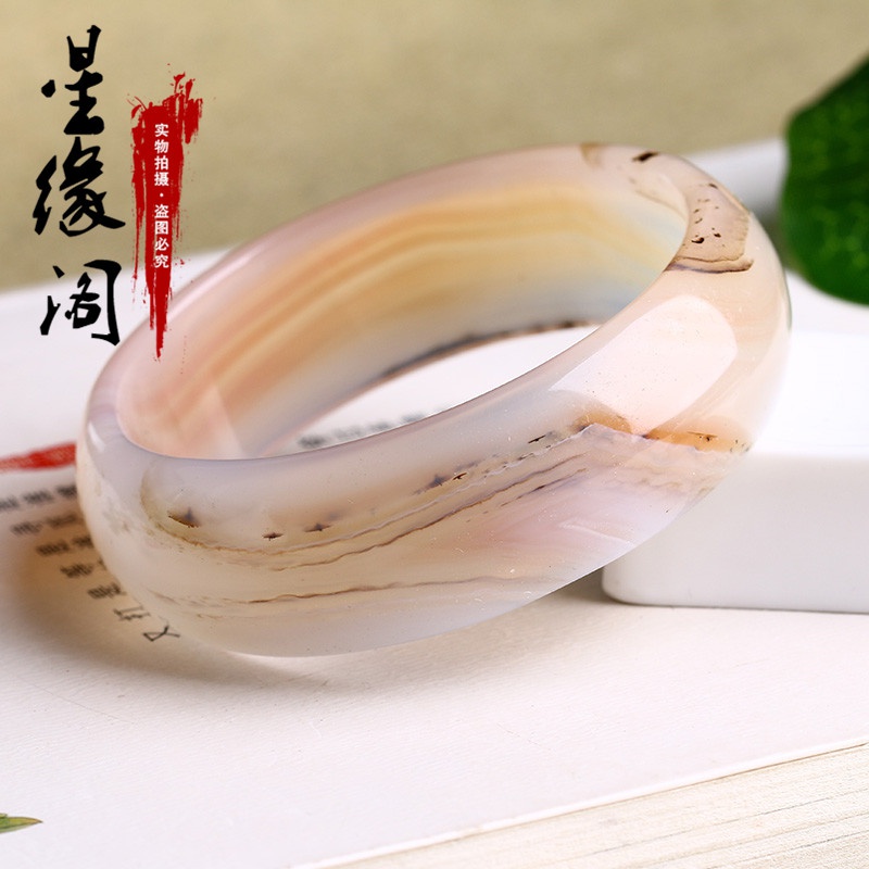 天然冰飘玛瑙w手镯时尚女款海洋玉髓手镯异像特惠款