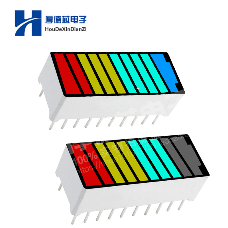 。光数码管LED彩色显示模块 B10RYGB十10段4色 翠绿1蓝43条黄2红怎么看?